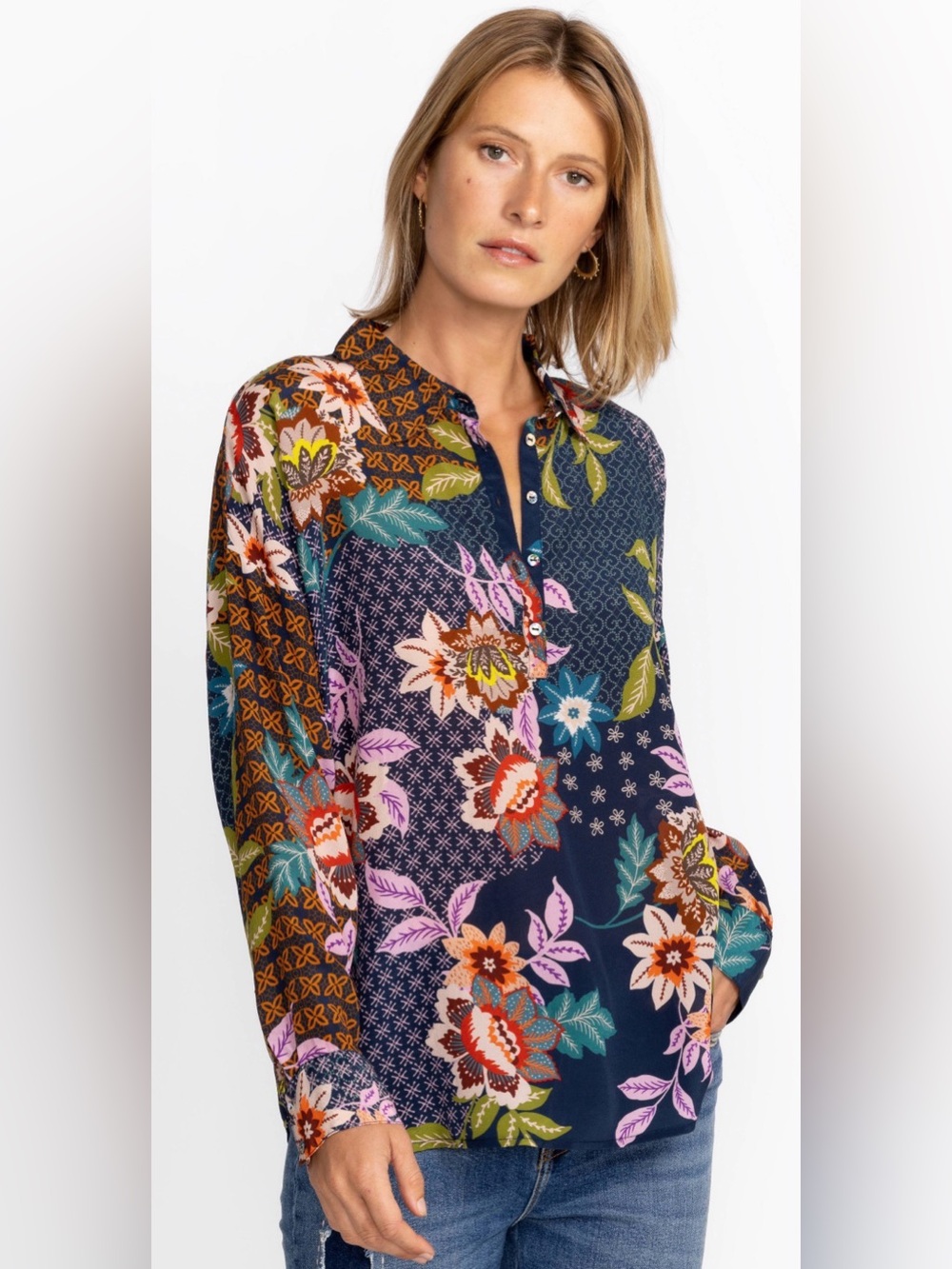 Johnny Was Delfino Lotus Blouse